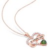 EVERLY JEWELRY | Rose Plated Sterling Silver 2 1/2 CT TGW Light Green and White Cubic Zirconia Infinity Heart Pendant with Chain, 18 inc - 4 of 4