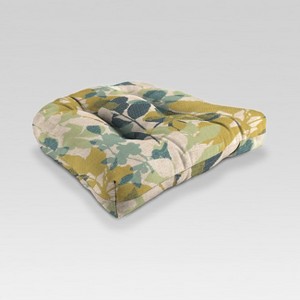 Outdoor Wicker Chair Cushion - Light Green Floral - Jordan Manufacturing