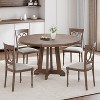 Acekool 47" Round Dining Table - Wooden Pedestal Base for 4-6, Farmhouse Style - 4 of 4
