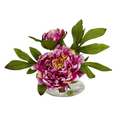 Charming Trio Peony 13" Outdoor Tabletop Arrangement Set