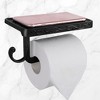 Unique Bargains Toilet Paper Holder Wall Mounted with Phone Shelf Aluminum Alloy Waterproof Holder - 3 of 4