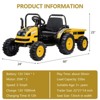 Kids Ride On Tractor with Trailer, 12V Battery Powered Electric Tractor with Remote Control, Music, USB, Led, Unload Button - 3 of 4