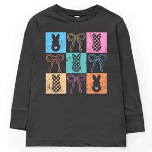 Simply Sage Market Checkered Bunny Coquette Distressed Youth Long Sleeve Tee - 1 of 4