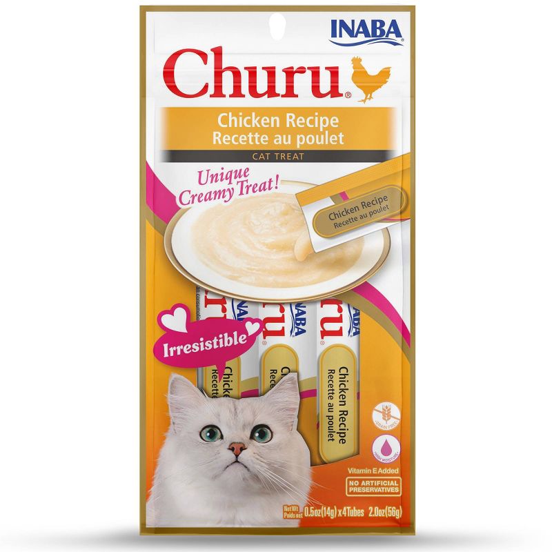 Inaba Churu Grain Free Food Topper Chicken Recipe Cat Treat  - 2oz, 1 of 6