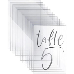 Srenta Clear Acrylic Table Place Cards for Weddings & Dinner Parties, Rectangular Table Name Cards for Table Setting - 1 of 4