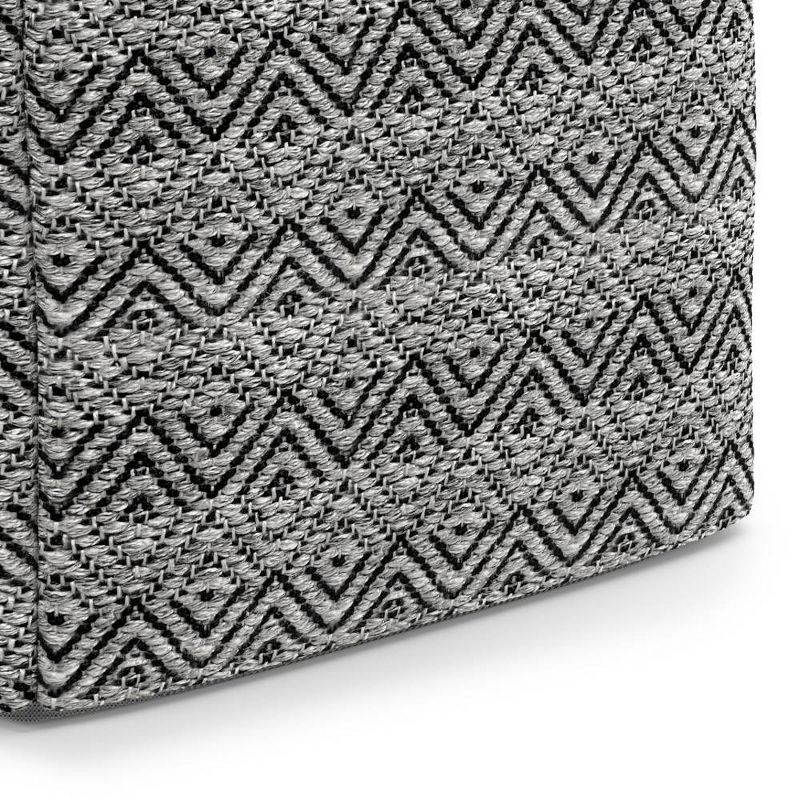 Flora Square Woven PET Polyester Pouf Gray/Black - WyndenHall, 5 of 8