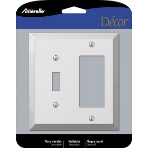 Amerelle Century Polished Chrome Light Gray 2 gang Stamped Steel Rocker/Toggle Wall Plate 1 pk - 1 of 1