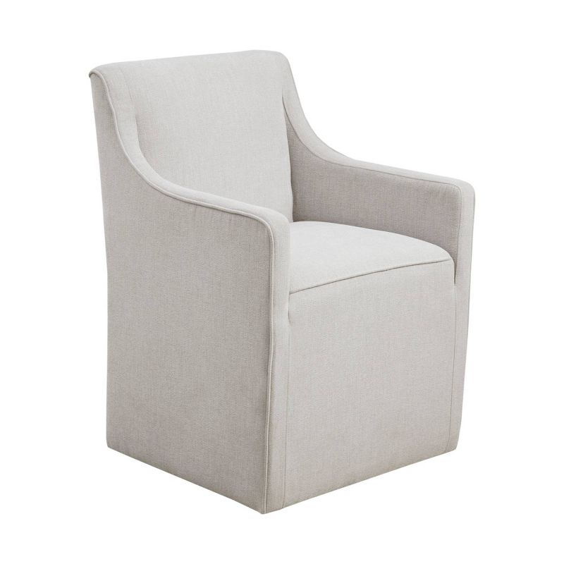 Madison Park Hamilton Slipcover Dining Arm Chair with Casters, 3 of 10
