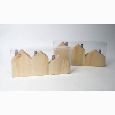 6ct Wood Houses Blank - Bullseye's Playground™