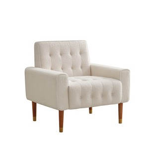 Christopher Knight Home Felicity Mid Century Modern Fabric Tufted Accent Chair, Beige - 1 of 4