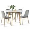 Norman+Oslo 5 Piece Small Round Table With Chairs,Home Kitchen Round Dining Table with Thick Tabletop and 4 Upholstered Armless Chairs-Maison Boucle - 2 of 4
