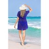 LA LEELA Women's Cover Ups Swimwear Beachwear Dress X-Large-XX-Large Royal Blue - 4 of 4