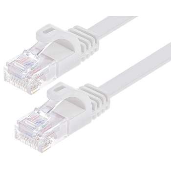 Monoprice Cat6 50 Feet White Flat Patch Cable, UTP, 30AWG, 550MHz, Pure Bare Copper, Snagless RJ45, Flexboot Series Ethernet Cable