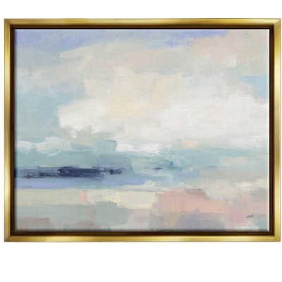Stupell Industries Abstract Landscape Clouds Scene Framed Floater Canvas Wall Art