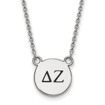 Black Bow Jewelry Sterling Silver Delta Zeta Greek Life Necklace 18 Inch