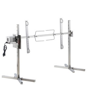 VEVOR Electric BBQ Rotisserie Grill Kit, 46 Inch 132 lbs Capacity, Automatic 52W Motor Height Adjustable Universal Roaster Stand, Silver - 1 of 4