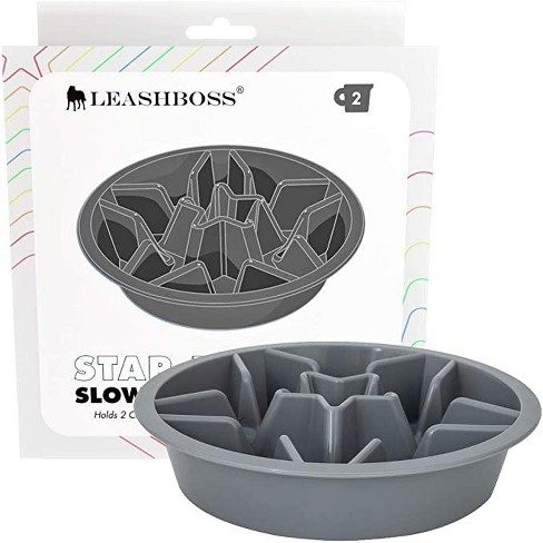 Leashboss Elevated Slow Feed Bowl - Gray - 2 Cup : Target