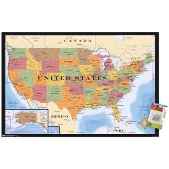 Trends International Map - USA Time Zones Unframed Wall Poster Prints