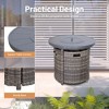 Mondawe 25" H x 32" W Rustproof Aluminum Outdoor Wicker Propane Fire Pit Table with Lid (Mixed Gray) - 2 of 4