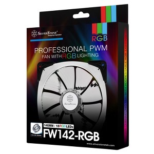 SilverStone Technology   140x140x25mm / Transparent blade with blak frame / 4pin fan with PWM/ ball bearing / RGB LED - 1 of 4