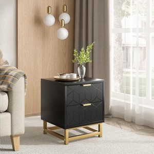 Nasitip 2-Drawer Dresser with Gold Handles, Small Wood Chest for Bedroom or Closet, Modern Storage Nightstand - 1 of 4