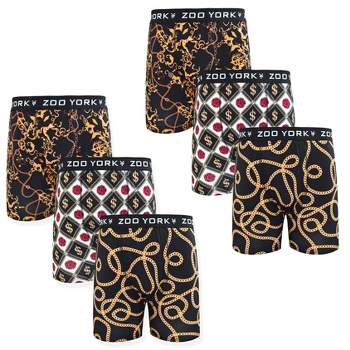 Zoo York Men's 6 Pack Boxer Briefs - 360 Stretch Print Premium Underwear for Men