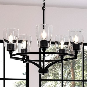 Urban Ambiance Luxury Transitional Chandelier 12.5''H x 25.25''W,  Midnight Black Finish,  Coronado Collection, UHP4273 - 1 of 4