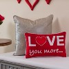 12"x19" Indoor 'Love You More' Valentines Lumbar Throw Pillow Cover Red - Pillow Perfect: Embroidered, Weather-Resistant - 4 of 4