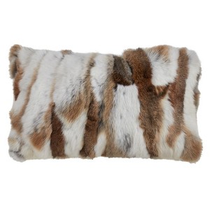 Saro Lifestyle Poly Filled Rabbit Fur Throw Pillow - 1 of 3