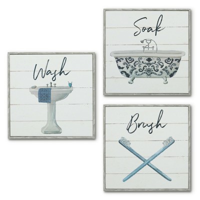 Americanflat Vintage Rustic Bathroom Signs - 2, 3 & 4 X Composite Wood 10" Bathroom Signs For Wall Decor