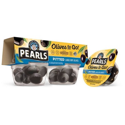 Pearls Olives-to-Go Pitted Large Black Ripe Olives - 4.8oz/4pk