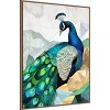 Amanti Art Animal Watercolor Art Bird Peacock by Justyna Jaszke Framed Canvas Wall Art - 2 of 4