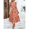 Floral Maxi Dress for Women Ruffled Cap Sleeve A Line Dress with Crew Neck Highwaist Tiered Dress Belted Maxi Sundress Garden Party Dress - 3 of 4