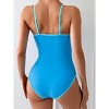Eomenie Women's One Piece Swimsuit Tummy Control Slimming Bathing Suit Color Block Spaghetti Strap 1 Piece Swim Suit Swimwear - 3 of 3