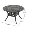 Garden Round Expandable Aluminum Dining Table,4-6 Seater Metal Hammered Finish,Outdoor Backyard Dining Table with Umbrella Hole-Coolbibila - 4 of 4