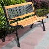 Tangkula Garden Metal Bench Porch Path Hardwood Chair for Patio Park  Outdoor Deck - 2 of 4