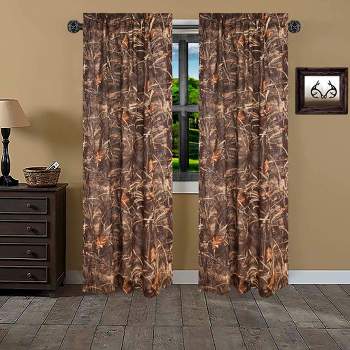 Realtree Max 4 Camouflage Rod Pocket Window Curtains - Camo Drapes in Forest and Rustic Theme, Perfect for Bedroom, Farmhouse, Cabin, and Kitchen