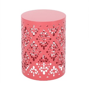 Maggift Patio End Tables Accent Side End Table for Outdoor and Indoor, Garden, Backyard Use, Special Design, Pink, 13.75"*13.75"*18" - 1 of 4