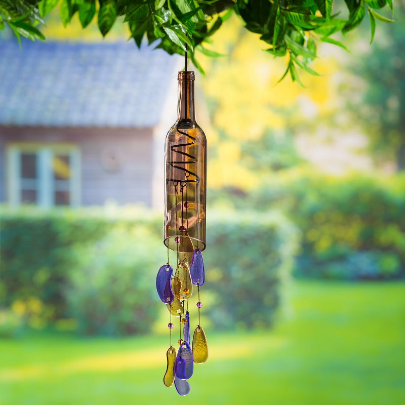Evergreen 29"H Wind Chime, Orange Bottle- Fade and Weather Resistant Outdoor Decor for Homes, Yards and Gardens, 2 of 5