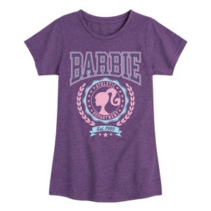 Girls' - Barbie - Varsity Athletic Department EST 1959 Fitted Short Sleeve Graphic T-Shirt - 1 of 4