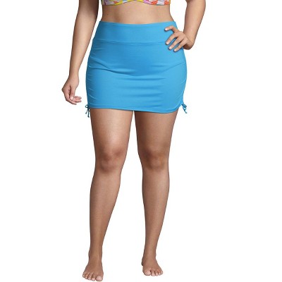 Lands' End Women's Plus Size Chlorine Resistant Tummy Control Adjustable Swim Skirt Swim Bottoms