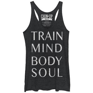 Women's CHIN UP Train Mind Body Soul Racerback Tank Top - 1 of 3