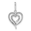 Black Bow Jewelry 1/10 Carat Diamond Heart in Heart Pendant in Sterling Silver - 3 of 4