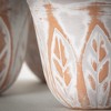 Sullivans 10.25", 7.75" & 6" Rustic Leaf Patterned Pot Set of 3, Clay - 2 of 3
