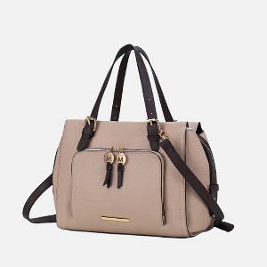MKF Collection Elise Vegan Leather Color-block Women’s Satchel Bag by Mia K - 1 of 4