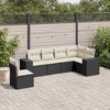 vidaXL Garden Sofa Set Black PE Rattan 6 Piece Set Modular - 2 of 4
