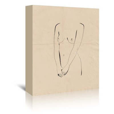 Americanflat - Nude Line Art by Roseanne Kenny  - 11" x 14" Wrapped Canvas Wall Art