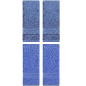 REGALWOVEN 4 Pcs Solid Textured Cotton Soft Absorbent Decorative Hand Towel - 1 of 4