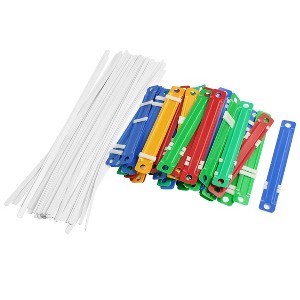 Unique Bargains Assorted Color Office Plastic 2-Hole File Paper Fastener 50 PCS - 1 of 4