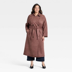 Women's Faux Suede Trench - A New Day™ - 1 of 3